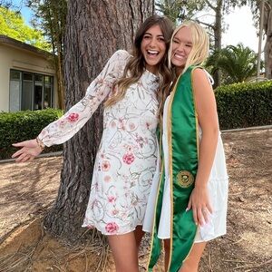 Floral White Mini Dress